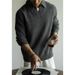 Pure Arctic Velvet Two-Piece Ribbed Turn-Down Collar Knit For Men, New Autumn And Win Light Business Casual Lazy_viptrois.com