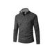 Men's Half-Zip Fleece Lined Sweater - Warm Winter Knit Pullover For Casual & Business_viptrois.com