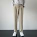 Men's Clothing elastic double button trousers, casual and versatile, line feeling casual trousers for men, handsome and trendy loose suit trousers_viptrois.com