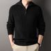 POLO Collar New Men's Autumn Winter Turtleneck Knit Korean Style Thickened Half Zip Sweater_viptrois.com