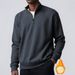 Men's Fleece-Lined High Neck Sweatshirt - Winter Zip-Up Thermal Top With Sherpa Interior, Slim Fit Pullover For Cold Weather_viptrois.com