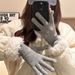 2024 New Korean version Plush Edge Gloves for Women in Winter, Thickened Warm Wool Knitted Finger Gloves, Touchscreen_viptrois.com
