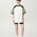 Men's Clothing Retro 260g Loose Heavyweight Raglan T Shirt Color Matching Short Sleeved Drop Shoulder Large Version Short Sleeved New Summer_viptrois.com