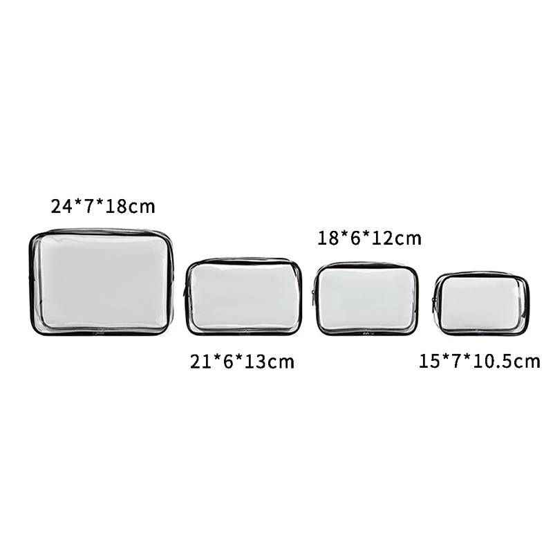 Storage Bags Thickened Transparent PVC Toiletry Storage Bag Waterproof Portable Travel Cosmetic Bag Four Piece Swimming Storage Bag_viptrois.com