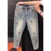 Men's Clothing High End Heavy Duty Embroidered Jeans For Men In Spring And Summer, Straight Leg Skinny Pants, Versatile Harem Pants_viptrois.com
