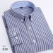 Men's Oxford Striped Long Sleeve Shirt - Korean Style Slim Fit Casual Button Down Shirt For Men (38-44 Sizes, Multiple Colors & Patterns Available)_viptrois.com