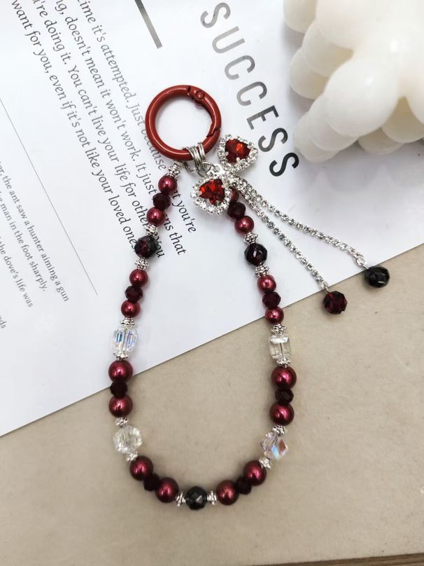 Rhinestone Zircon Bow Pendant Chain High Value Crystal Beads Mixed Style Car Key Chain Jewelry For Women_viptrois.com