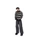 Pure Color Block Striped Sweater Men Autumn Winter American Retro Mink Lazy Knitwear High-end Soft Cozy Coat_viptrois.com