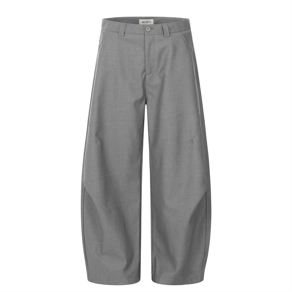 Men's Clothing Machete Pants Pleated Design Loose Wide Leg Casual Trousers Solid Color Loose Banana Pants_viptrois.com