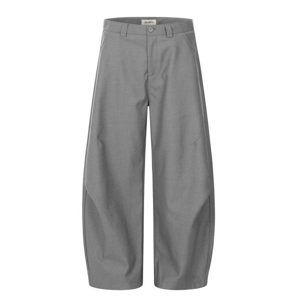 Men's Clothing Machete Pants Pleated Design Loose Wide Leg Casual Trousers Solid Color Loose Banana Pants_viptrois.com