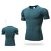 Men's Clothing Men's Pro Tights Short Sleeves Sports Running Training Clothes Basketball Fitness Clothes Quick Drying Short Sleeved T Shirt_viptrois.com