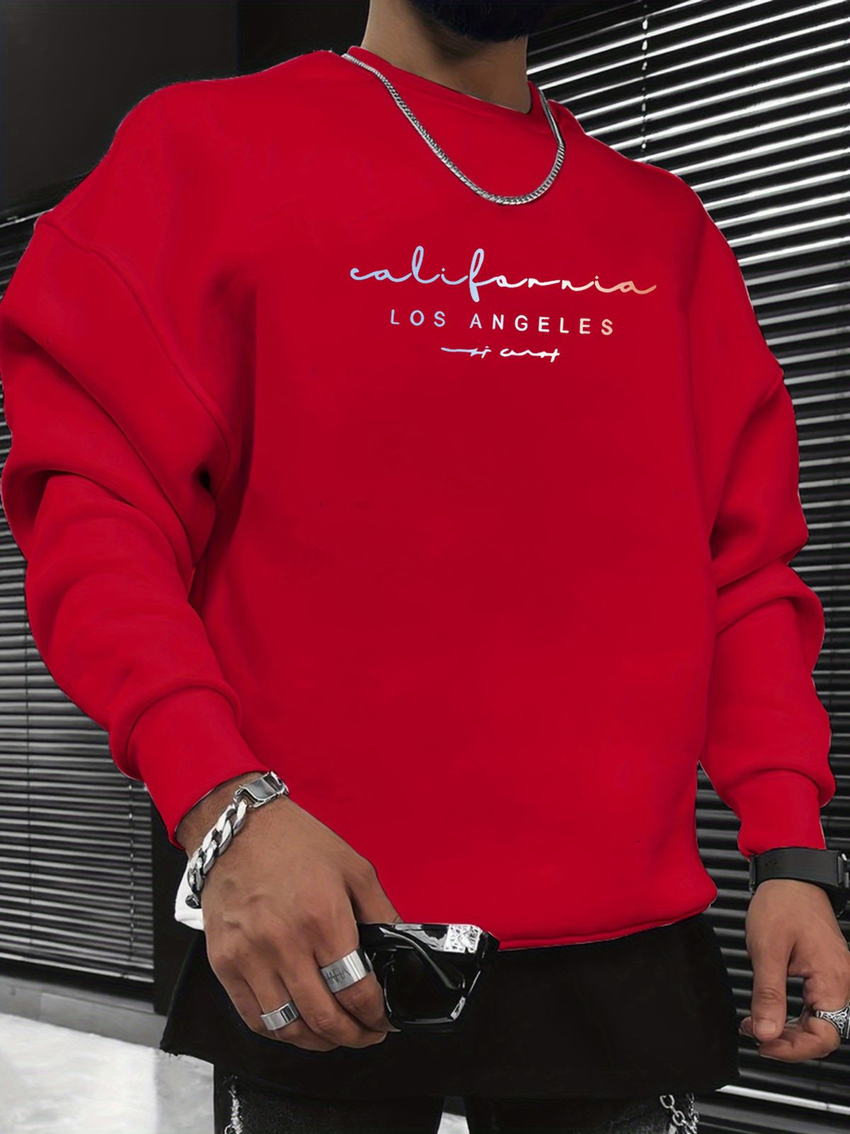Men's Loose Casual Fashion Los Angeles Letter Printed Round Neck Long Sleeved Sweatshirt For Autumn And Winter_viptrois.com