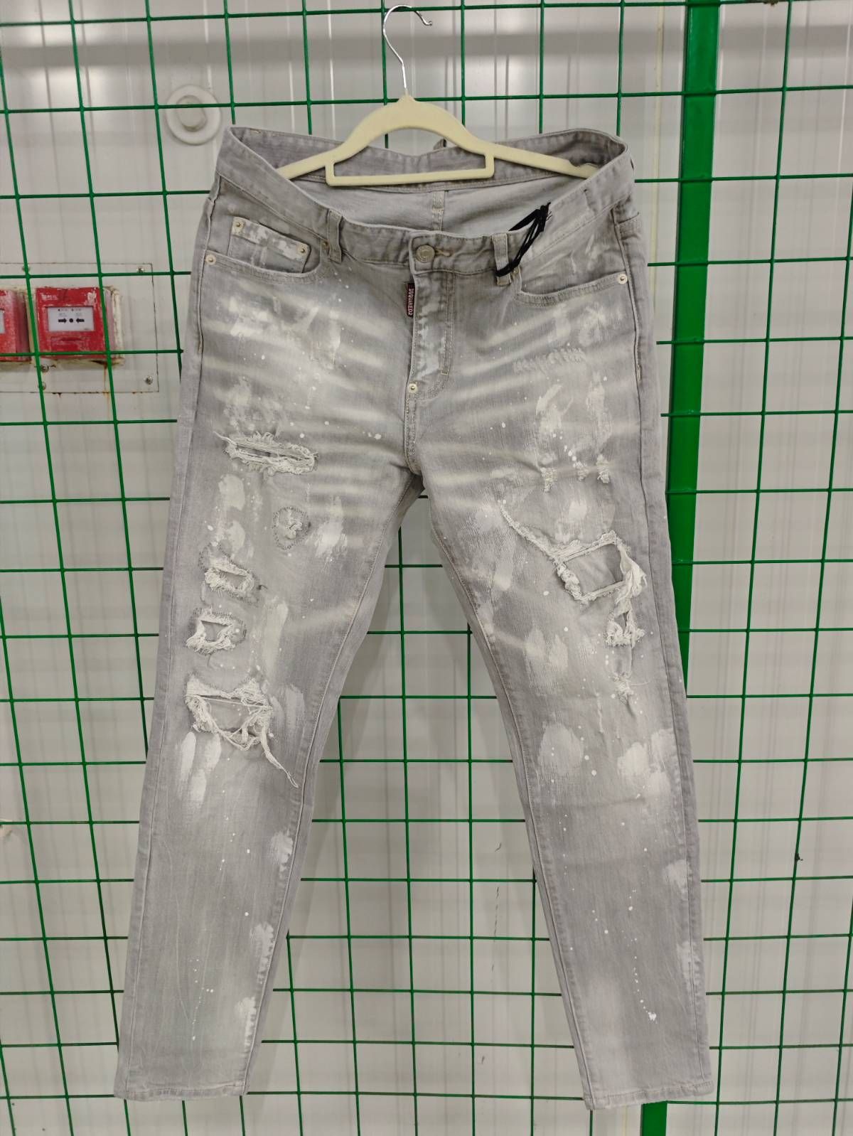 Men's Clothing High Street Fashion New Gray Ripped Patch Slim Fit Slim Fit Trendy Brand Youth Casual Men's Denim Trousers_viptrois.com
