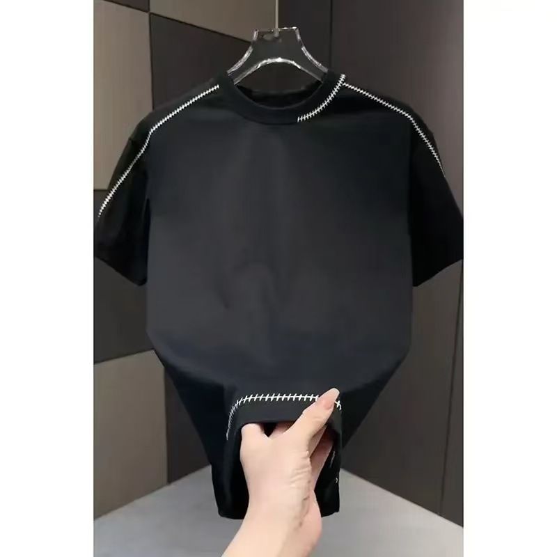 Men's Short Sleeve T-Shirt - Breathable & Comfortable Summer Casual Tee For Relaxed Fit - Solid Color Round Neck Top (Black, White)_viptrois.com