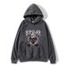 Gothic Bear Print Hooded Sweatshirt - Y2K Retro Style Fleece-Lined Unisex Pullover For Teens, Oversized Fit, Soft Polyester, Streetwear Casual_viptrois.com