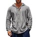 Spring And Autumn American-style Loose Men's Loose Linen Casual Simple Beach Hooded Long-sleeved Shirt Men_viptrois.com