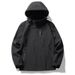 Men's Three-proof Mountaineering Suit, Single-layer Hooded Solid Color Waterproof And Windproof Jacket_viptrois.com
