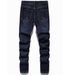 Autumn New Trendy Men's Jeans Printed Slim Fit Elastic Small Leg Mid Waist Pants_viptrois.com