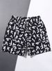 Men's Summer Streetwear Letter Print Shorts Loose Fit Casual 5-Inch Inseam Straight Leg Beach Shorts_viptrois.com
