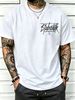 100% Cotton Men Crew Neck Tee Graffiti Style "BlabaNik" Text Print Short Sleeve Casual Daily Top_viptrois.com