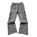 Men's Clothing Retro Zipper Design Sense Washed Sweatpants Men And Women_viptrois.com