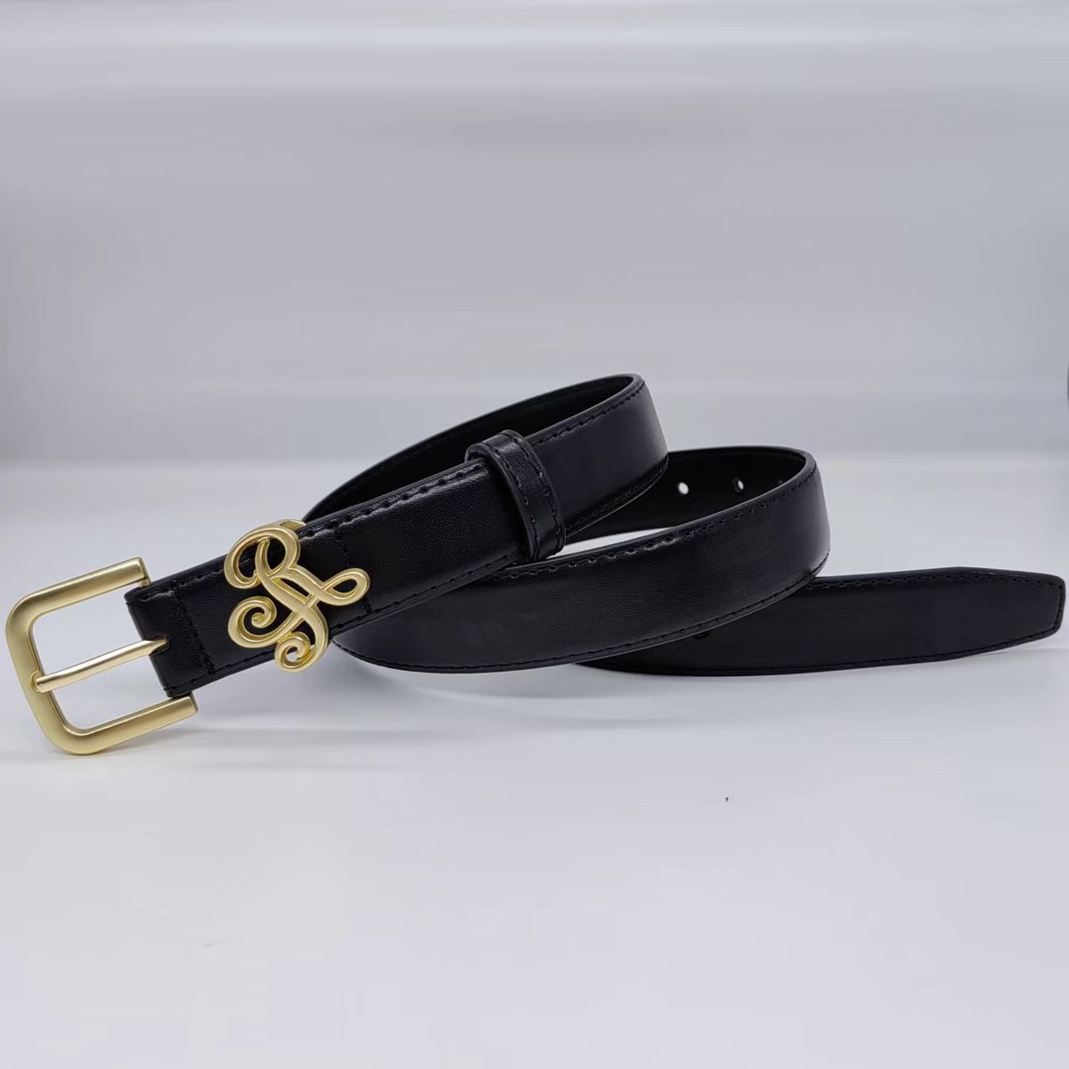 Women's Belt Leather Simple Small Square Buckle Versatile Jeans Decorative Jeans Men's Pin Buckle Belt Belt Women_viptrois.com