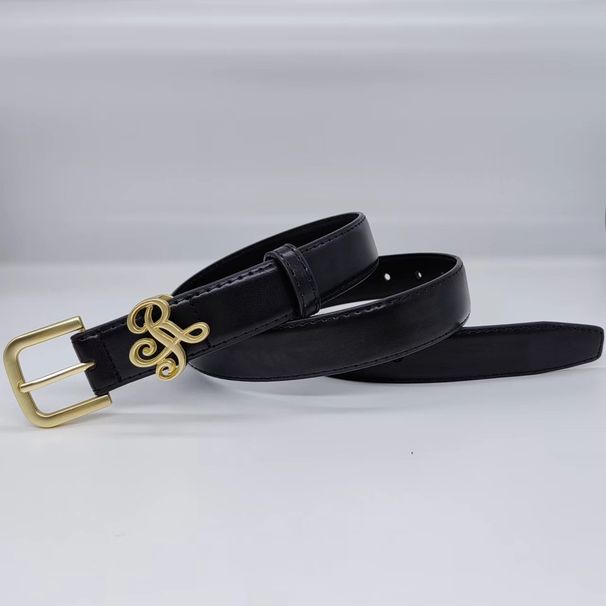 Women's Belt Leather Simple Small Square Buckle Versatile Jeans Decorative Jeans Men's Pin Buckle Belt Belt Women_viptrois.com