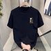 Men's Heavyweight 100% Pure Cotton Short Sleeve T-Shirt Brand Letter Print Summer Loose Fit Nich Style_viptrois.com