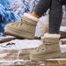 Women's Winter Snow Boots With Cross Strap Design, Thick Fur Lined, Non-Slip Rubber Sole, Short Shaft, Comfortable (Black, Beige, Camel)_viptrois.com