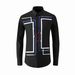 Men's Geometric Print Slim Fit Long Sleeve Shirt – Modern & Stylish Casual Top Elevate Your Style With Geometric Prints_viptrois.com