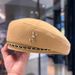 Fashion Metal Chain Beret For Women, Autumn And Winter Woolen Beret, British Style Painter Hat, Versatile Trendy_viptrois.com