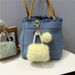 Bag Charm Light Luxury Small Mini Bag Shape Keychain Cute Plush Pearl Pendant Car Key Chain Ornaments Gift_viptrois.com