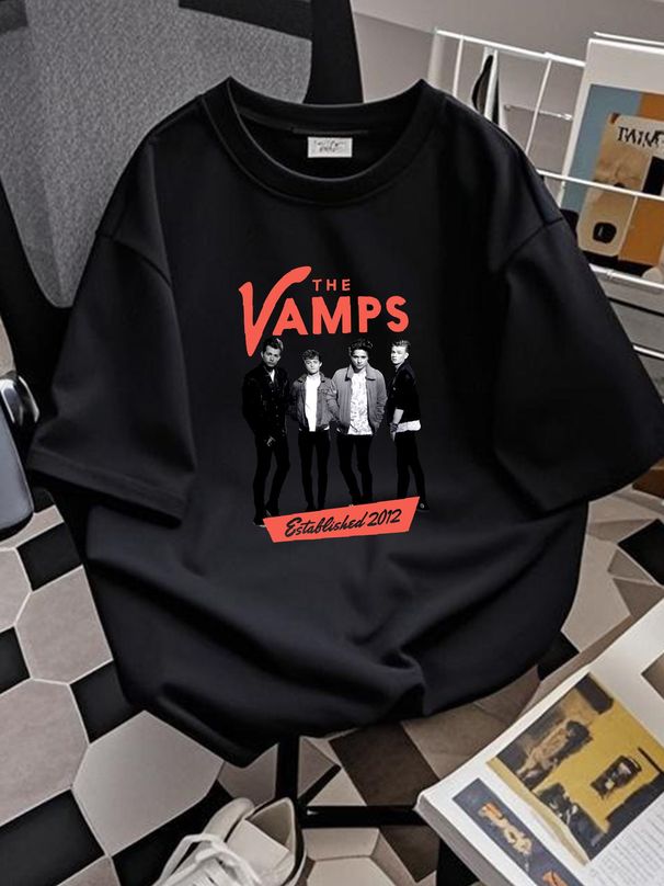The Vamps T Shirt Meet Tour 2014 Britpop Band Men's Small Designer Clothes Comfortable Stretched Summer Unisex Top For Everyday Wear Homme Soft_viptrois.com