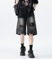 Men's Clothing Ripped Denim Shorts Washed High Street Vibe Loose Casual Shorts_viptrois.com