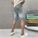 Men's Thin Light Blue Jeans Shorts High-End Jeans Men's Loose Straight Pants _viptrois.com