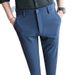 Men's Casual Dress Pants Summer Ice Silk High Elasticity plus Size Long Pants Cool Comfortable_viptrois.com