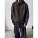 Winter Solid Color Heavy Semi-turtleneck Hooded Knitted Cardigan Men's Simple High-end Warm Thickened Sweater Jacket_viptrois.com