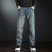 May Kaji European And American Style Jeans Men's Retro Nostalgic Loose Straight Jeans Men's Cross-border_viptrois.com
