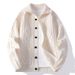Men's Solid Color Half-Zip Sweater – Korean-Inspired Oversized Knit Cardigan With Jacquard Pattern (Youthful Streetwear Unisex Layering Essential)_viptrois.com