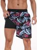 Men's Clothing Men's Shorts Men's Quick Drying Swimming Trunks Fashionable Loose Beach Shorts Multi Pocket Printed Design Beach Shorts_viptrois.com
