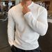 Men's European Knit Sweater – Long Sleeve Crewneck Pullover (Black/White/Khaki/Bluish/Iron Gray/Red/Matcha, M-3XL)_viptrois.com