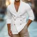 Men's Clothing Solid Color Shirt Youth Home Leisure Fashion Shirt Top Jacket_viptrois.com