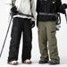 Men's & Women's Insulated Ski Pants – Trendy Windproof Down Trousers For Winter Sports & Urban Adventures (Glacier White/Forest Green/Obsidian Black_viptrois.com
