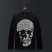 Men's Clothing Trendy Long Sleeved Men's T Shirt Spring And Autumn Round Neck Inner Bottoming Shirt Men's Clothing Modal Hot Diamond Skull_viptrois.com