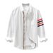 Men's Clothing Long Sleeved Shirt Retro Color Matching Stripes Casual Handsome Shirt Jacket_viptrois.com
