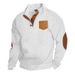 Cross-border American Spring And Autumn Men's Jacquard Knitted Texture Patch Pocket Henry Stand-up Collar Button Patch Long-sleeved Sweatshirt For Men_viptrois.com