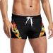 Men's Clothing New Men's Tropical Print Stitching Boxer Swim Trunks Drawstring Back Pocket Zipper In Stock_viptrois.com