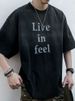 Men's Summer Loose Casual Viamin Shor Sleeved Rendy Brand Handmade Spray Horse Chesnu Gradien Washing Craf_viptrois.com