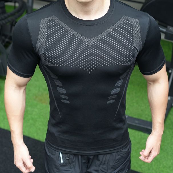 Men's Crew Neck Short Sleeve T-Shirt Summer New Breathable Printed Multi Color Top Milk Silk Outdoor Sport Wear_viptrois.com