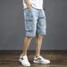 2025 2025 Summer Casual Loose Five Pockets Men's Denim Shorts Trendy Loose Workwear Pants Vintage Blue Jeans Loose Fit Comfortable_viptrois.com